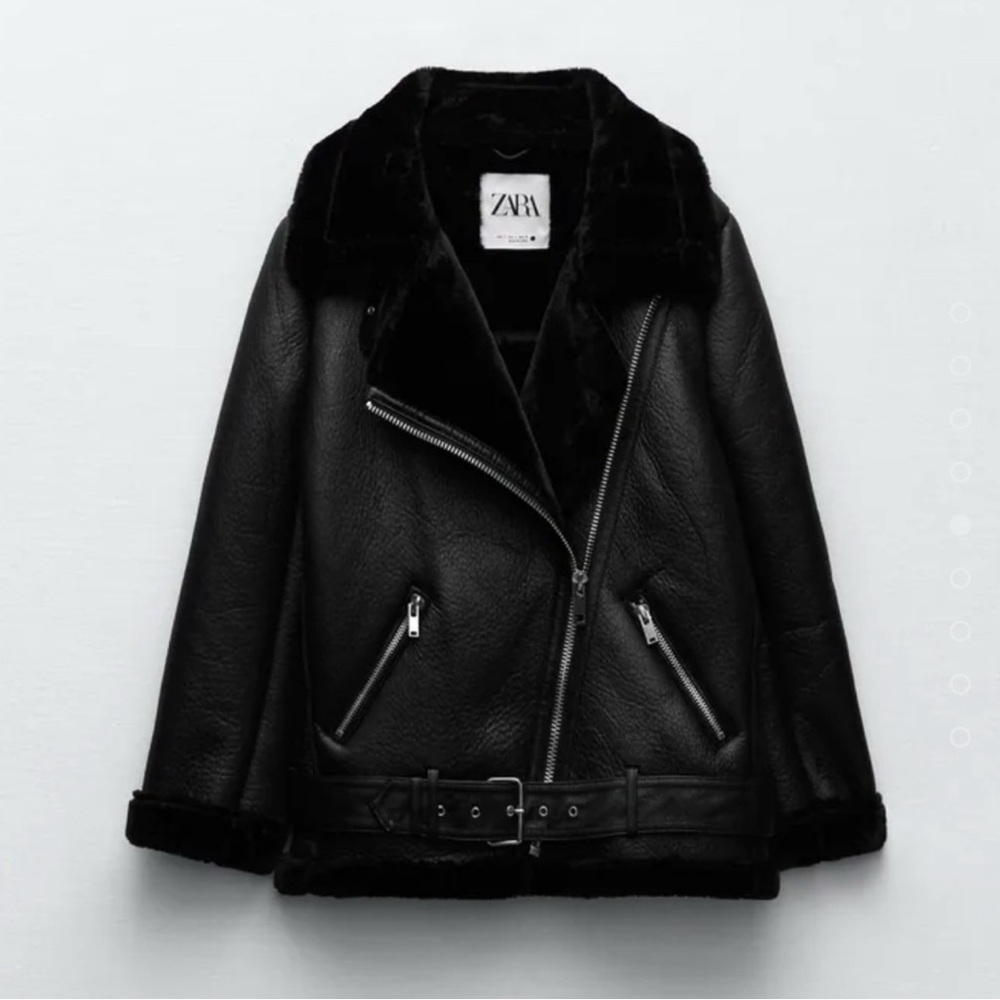 Zara Women's Double Faced Black Leather Jacket